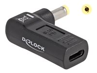 DeLOCK 24 pin USB-C (female) - Strøm DC jackstik 4,8 mm (ID: 1,7 mm) (male) Sort Strømforsyningsadapter