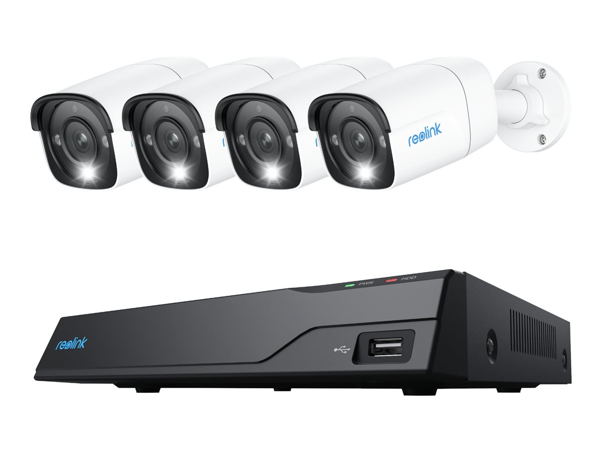 Reolink NVR with 4 Cameras Kit - White/Bullet - NVS8-12MB4