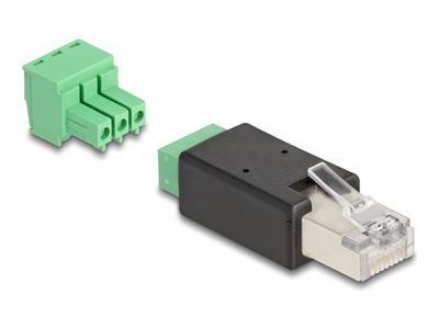 DELOCK RJ45 Stecker > Terminalblock Adapter 3 Pin 2-teilig