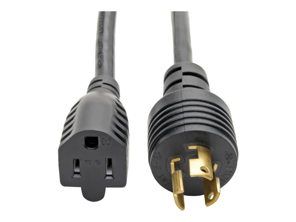 Tripp Lite 1ft Power Cord Adapter Cable 5-15P to 5-15R Heavy Duty 15A 14AWG 1'
