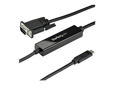 StarTech.com 3ft (1m) USB C to VGA Cable, 1920x1200/1080p USB Type C to VGA Video Active Adapter Cable, Thunderbolt 3 Compatible, Laptop to VGA Monitor/Projector, DP Alt Mode HBR2 Cable