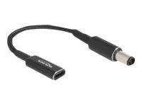 DeLOCK 24 pin USB-C (female) - Strøm DC jackstik 7,4 mm (ID: 5,0 mm) (male) Sort 15cm Strømforsyningsadapter