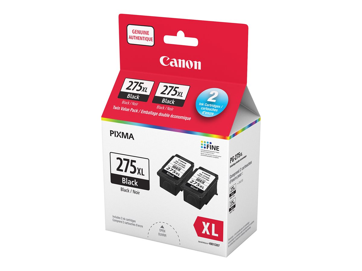 Canon PG-275XL Twin Pack Ink Cartridges - Black - 4981C007