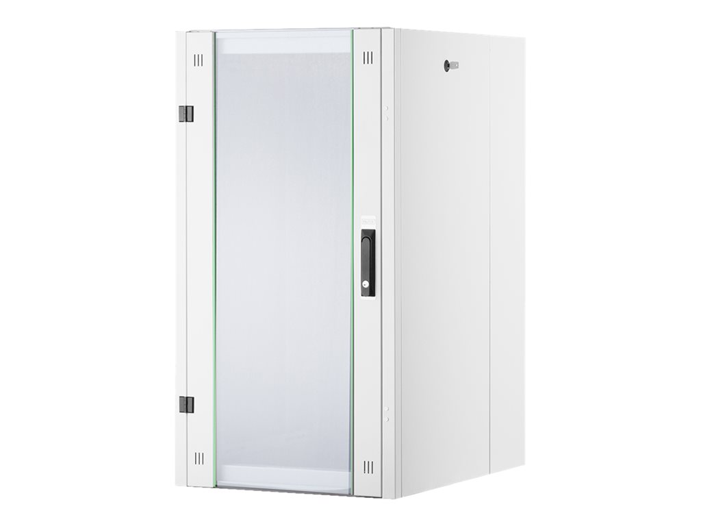 DIGITUS Network Cabinet Hyper 19inch 22U rack 600x800 600kg assembled front glass door grey
