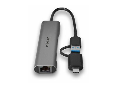 LINDY USB 3.2 Gen 1 Hub & Gigabit Ethernet Converter - 43379