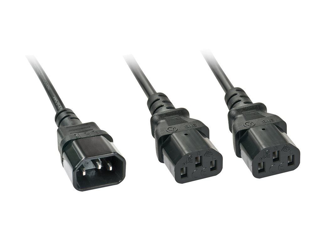 LINDY 2m IEC C14 to 2x IEC C13 Y Cable