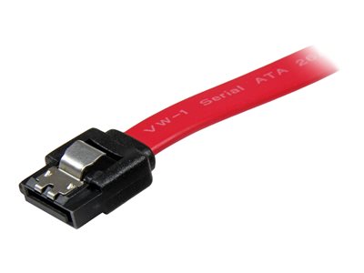 StarTech.com 18in Latching SATA Cable - SATA cable - Serial ATA 150/300/600 - SATA (R) to SATA (R) - 1.5 ft - latched - red - LSATA18