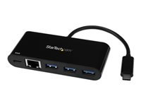 StarTech.com USB C to Ethernet Adapter - 3 Port - with Power Delivery (USB PD) - Power Pass Through Charging - USB C Adapter (US1GC303APD)