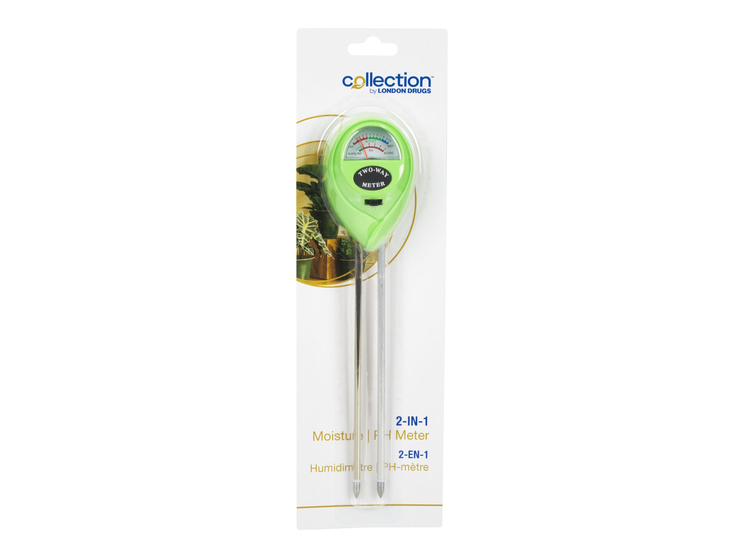 Collection by London Drugs 2-in-1 Moisture/PH Meter - Green - M7031-B