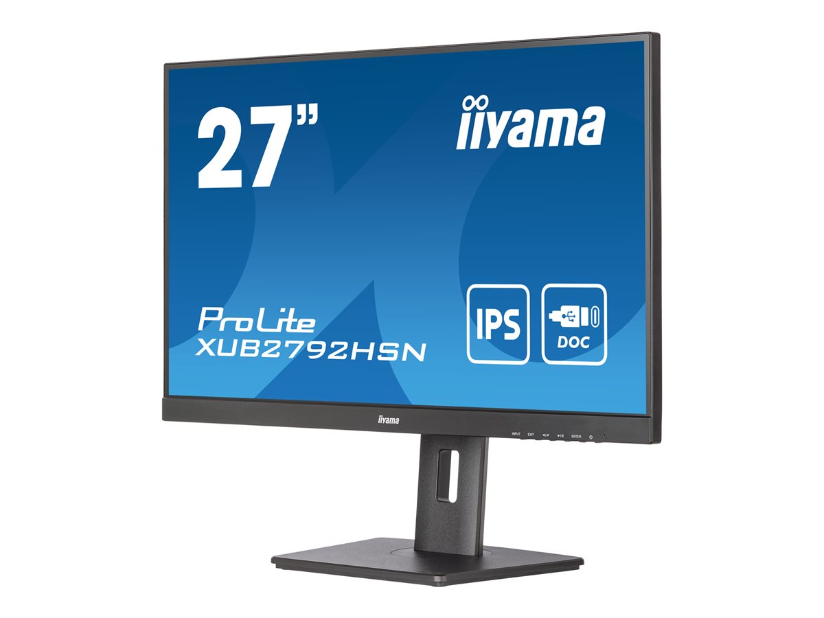 68,6cm/27'' (1920x1080) Iiyama PROLITE XUB2792HSN-B1 4ms HDMI DP USB-C IPS Pivot Speaker FullHD Blac