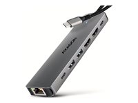 AXAGON Dual 4K Display USB-C 5 Gbps 7-in-1 HUB USB hub - USB 3.2 - 7 ports - Grå