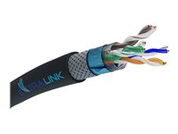Extralink V2 CAT 5e Kabel med afskærmning med folie og kobberfletning (SFTP 305m Bulkkabel Sort