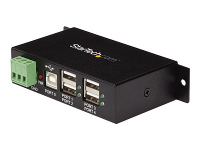 StarTech.com 4-Port Industrial USB 2.0 Hub with ESD Protection - Mountable - Multiport Hub (ST4200USBM) - hub - 4 ports
