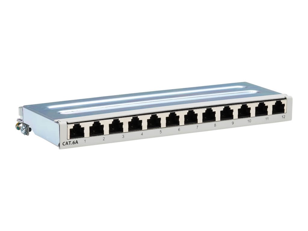 Eaton Tripp Lite Series Cat6a STP Patch Panel, 12 Ports, DIN Rail or Wall Mount, TAA
