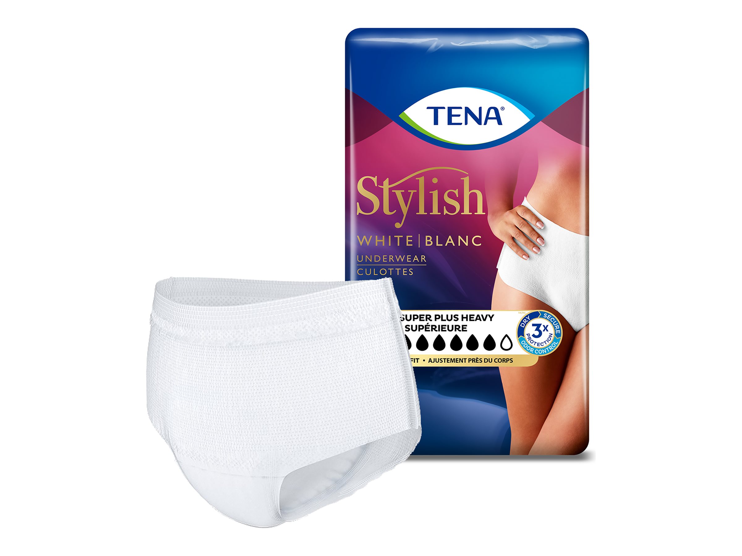 Tena Stylish Incontinence Underwear for Women, Super Plus Heavy, S