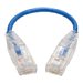 Eaton Tripp Lite Series Cat6 Gigabit Snagless Slim UTP Ethernet Cable (RJ45 M/M), PoE, Blue, 8-in. (20.32 cm)