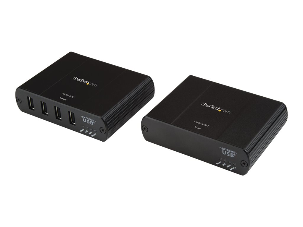StarTech .com Extendeur 4 Ports USB 2.0 sur LAN Gigabit ou Connexion Directe Ethernet Cat5e / Cat6 jusqu'à 100 m