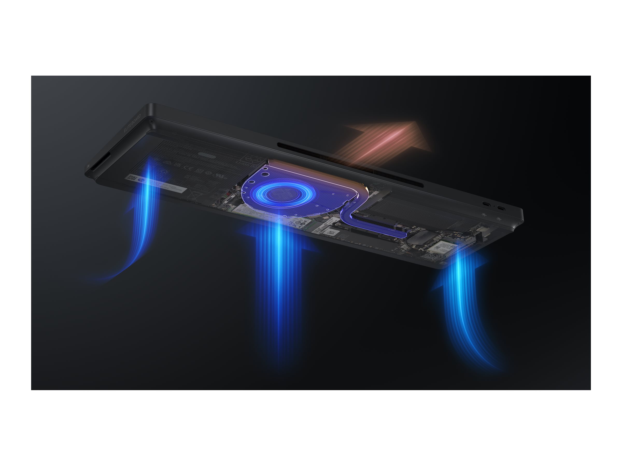 HP EliteBoard G1a Next Gen PC keyboard PC Copilot+ PC AI PC Ryzen AI 7 PRO 350 16 GB SSD Product shot Left-angle 79900