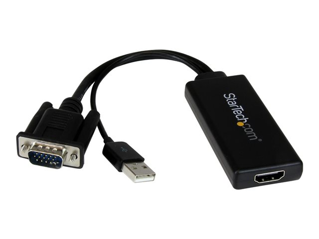 Image of StarTech.com VGA to HDMI Adapter with USB Audio & Power - Portable VGA to HDMI Converter - 1080p - adapter cable - HDMI / VGA / audio / USB - 26 cm