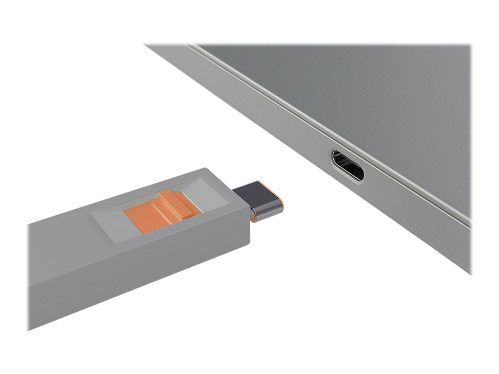 Kit bloqueur de port USB Type C avec clé et 4 verrous, orange