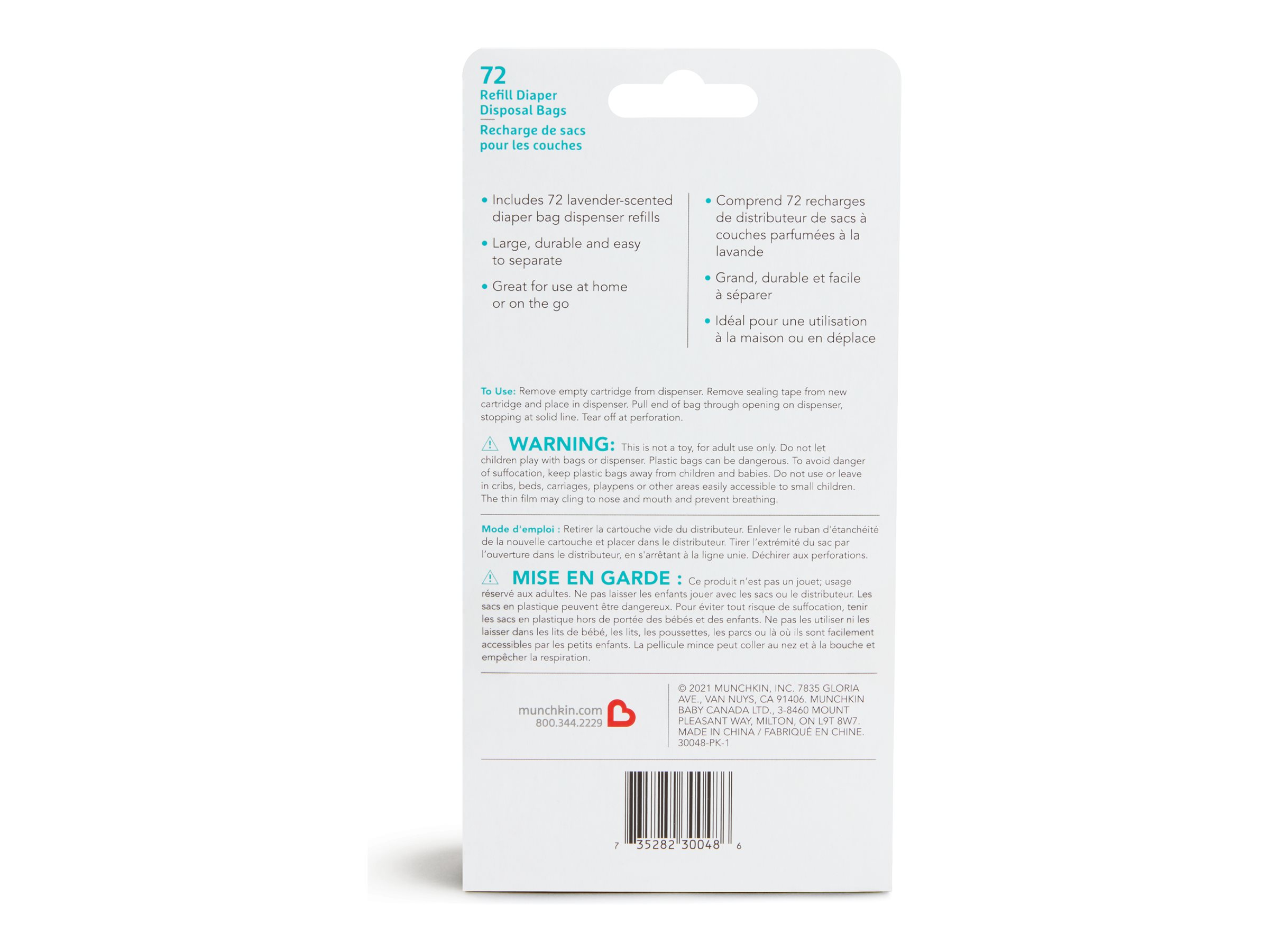 Munchkin Diaper Pail Liner 72's