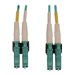 Tripp Lite 400G Multimode 50/125 OM4 Switchable Fiber Optic Cable (Duplex LC-PC M/M), LSZH, Aqua, 10 m (32.8 ft.)