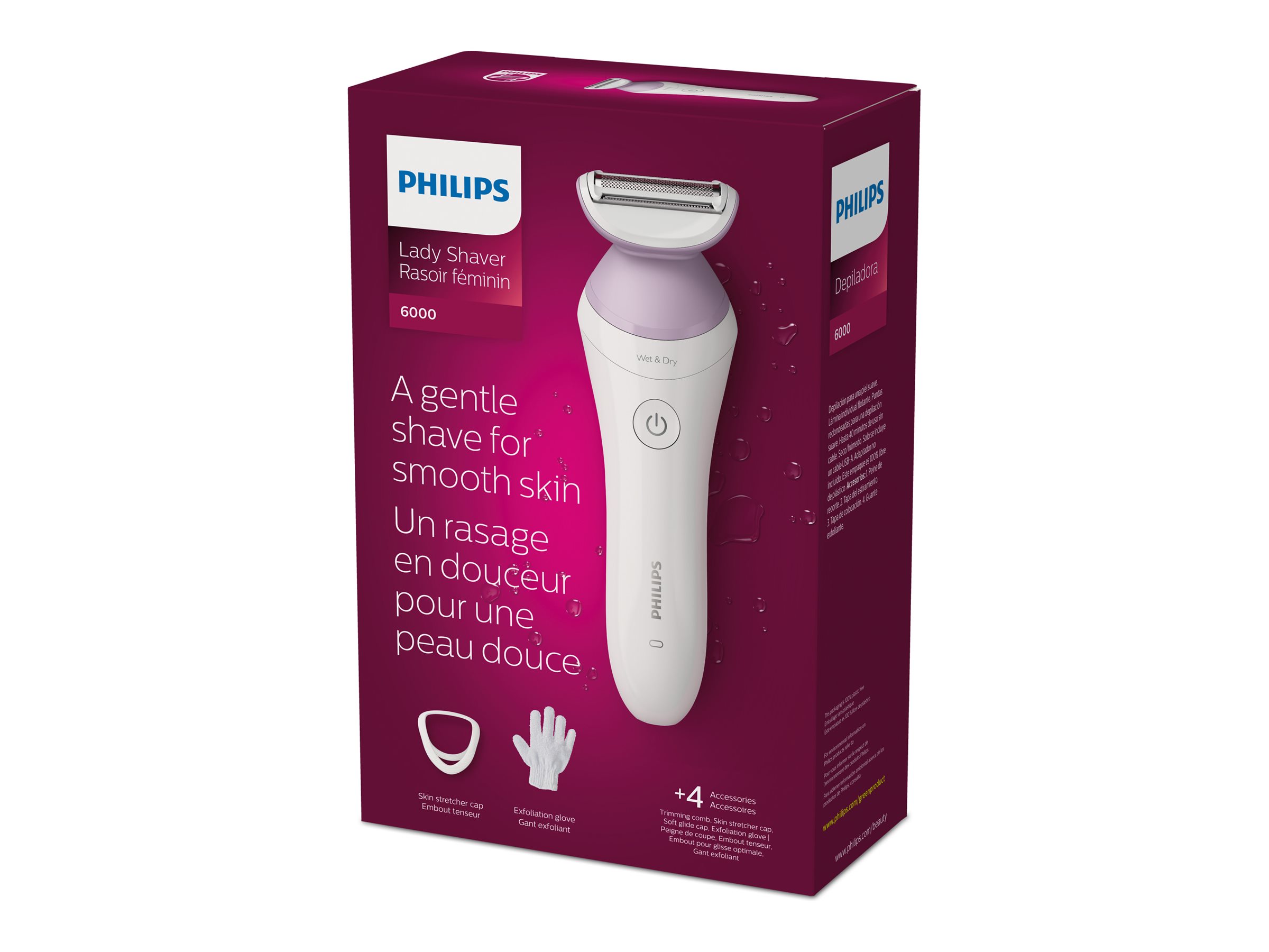 Philips 6000 Series Cordless Lady Shaver - White - BRL136/00