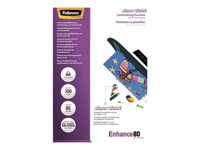 FELLOWES SUPERQUICK LAM POUCH 80MIC A4
