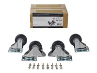 Startech 4-Piece Caster Kit for Open Frame Rack - TAA Compliant Heavy Duty Casters - Includes Installation Hardware (4POSTRACK) - rack casters kit