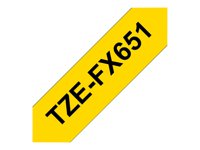 Ruban TZ laminé flexible 24mm Noir/Jaune