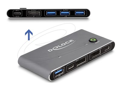 DELOCK DisplayPort KVM Switch 8K 30 Hz KVM