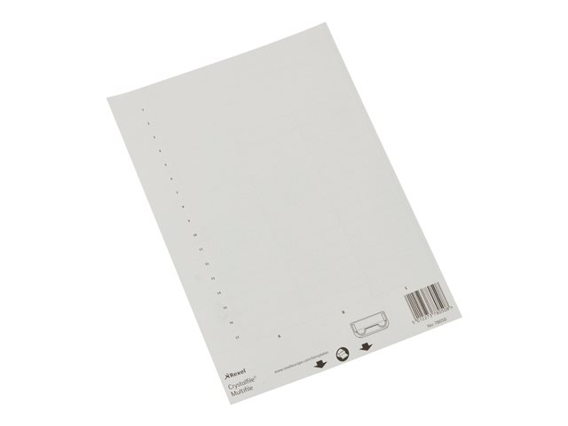 Rexel Crystalfile File Tab Insert For A4 White Pack Of 50