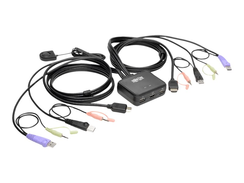 Tripp Lite 2-Port USB/HD Cable KVM Switch with Audio/Video, Cables and USB Peripheral Sharing