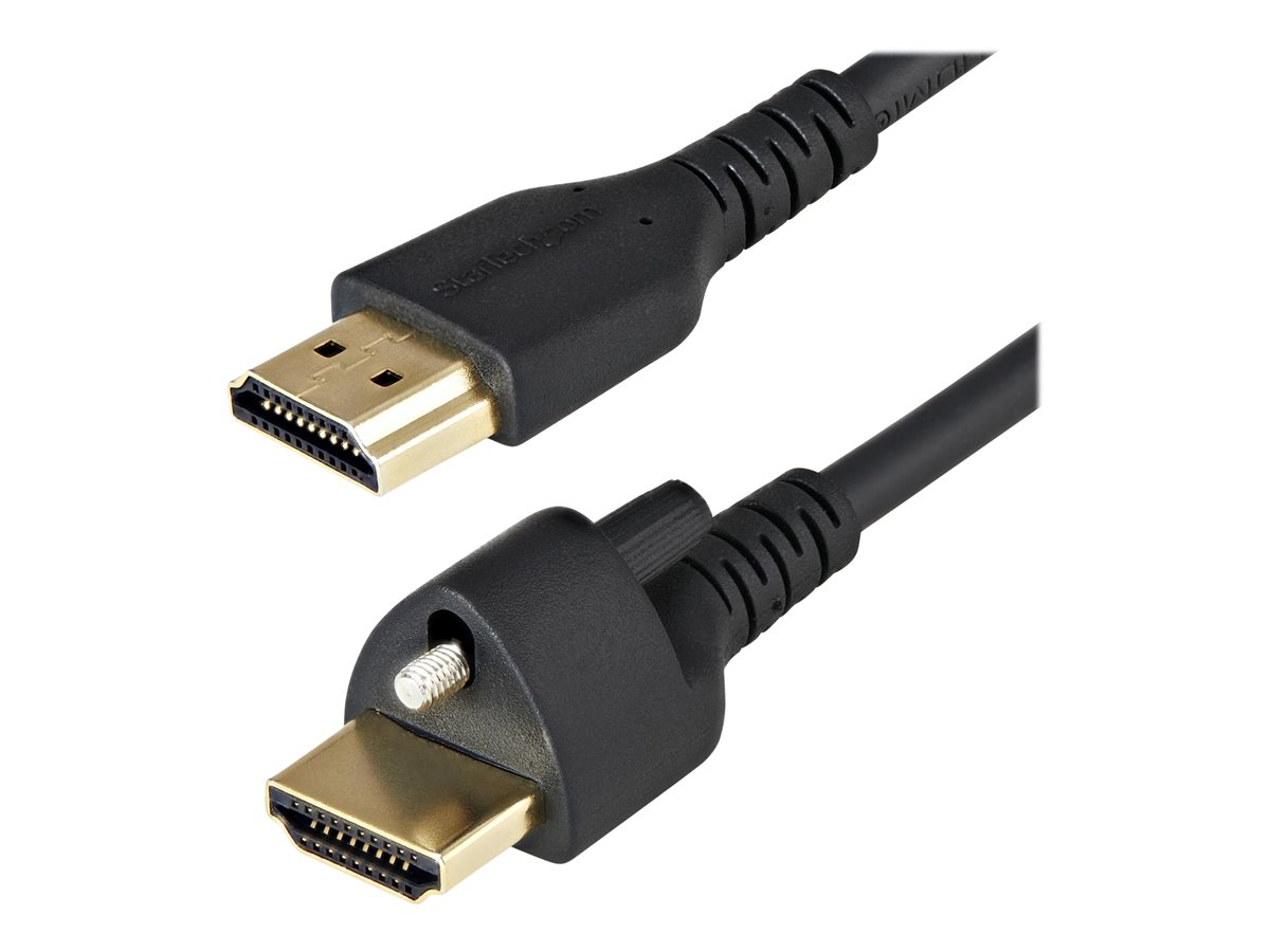 StarTech.com 2m (6ft) HDMI Cable with Locking Screw, 4K 60Hz HDR 10, High Speed HDMI 2.0 Monitor Cable with Locking Screw Connector for Secure Connection, HDMI Cable with Ethernet, M/M - Adjustable M3.0 Screw (HDMM2MLS) - kabel HDMI s ethernetem - 2 m