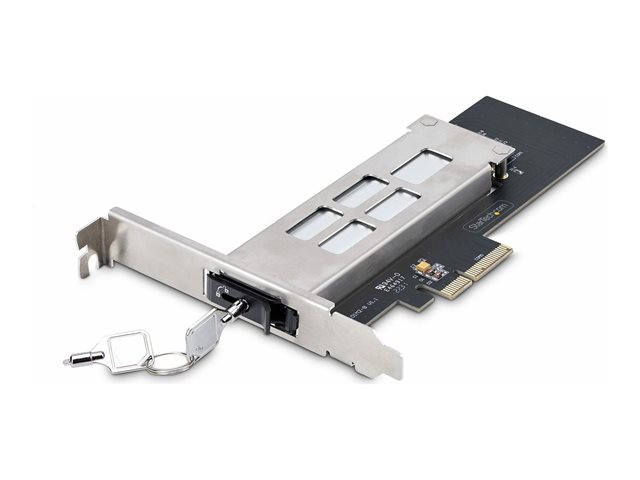 StarTech.com M.2 NVMe SSD to PCIe x4 Mobile Rack/Backplane with Removable Tray for PCI Express Expansion Slot, Tool-less Installation, PCIe 4.0/3.0 Hot-Swap Drive Bay, Key Lock - 2 Keys Included