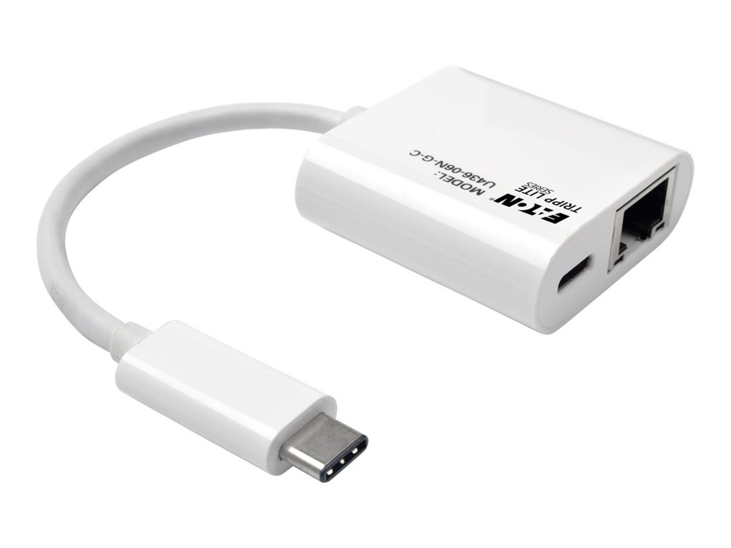 Tripp Lite USB-C to Gigabit Ethernet Network Adapter w/ USB-C Charging Port