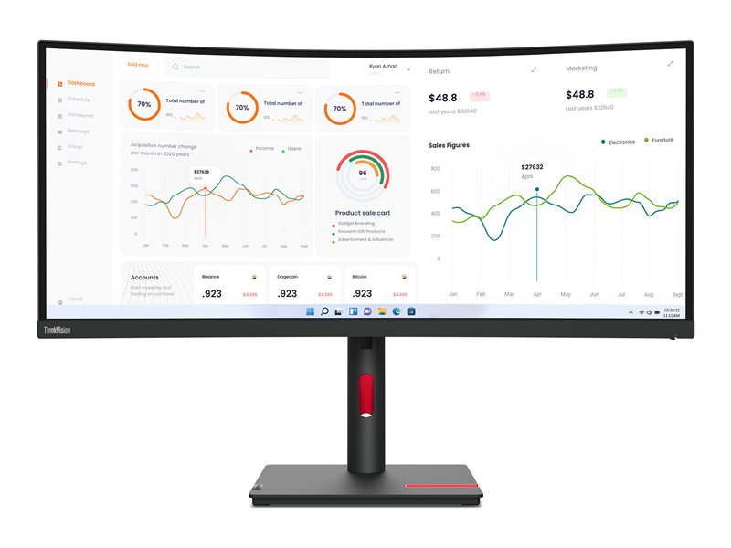LENOVO T34w-30 34p WQHD VA 21:9 Monitor