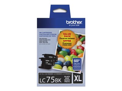 Brother LC-75BK XL - 2-pack