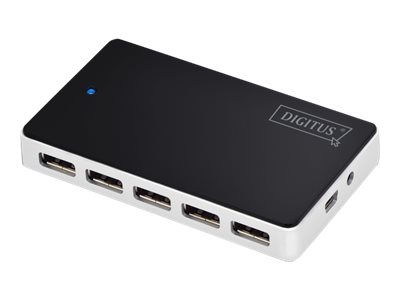 DIGITUS USB-Hub 10-Port 2.0->10xA2.0 m.Netzteil schwarz - DA-70229