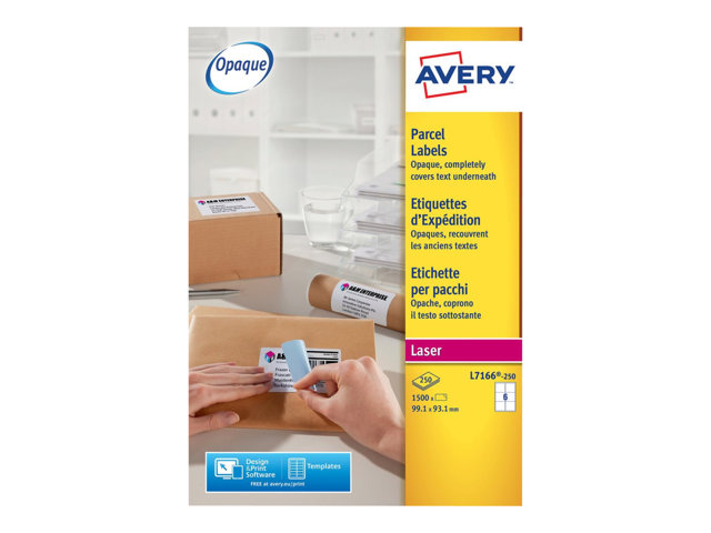 Avery Blockout Shipping Labels L7166 Shipping Labels 1500 Labels 991 X 931 Mm