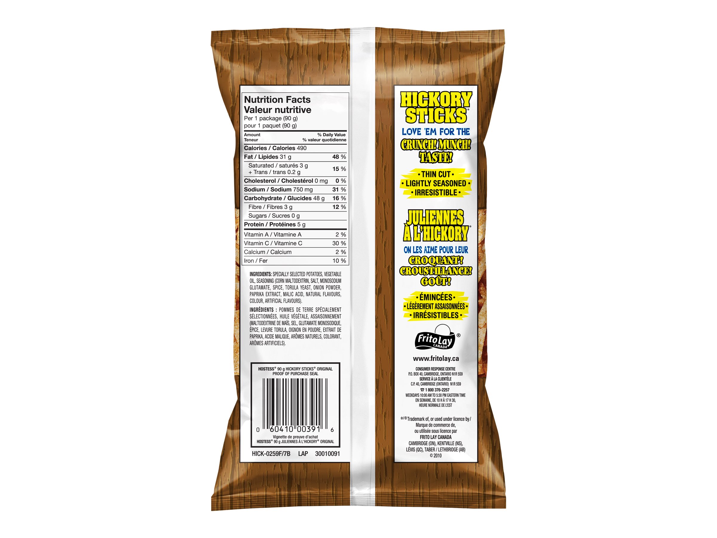 Hostess Hickory Potato Sticks - Original - 90g