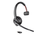 Poly Savi 8210 - Headset - on-ear - DECT - wireless - USB-A via DECT adapter - black - Zoom Certified