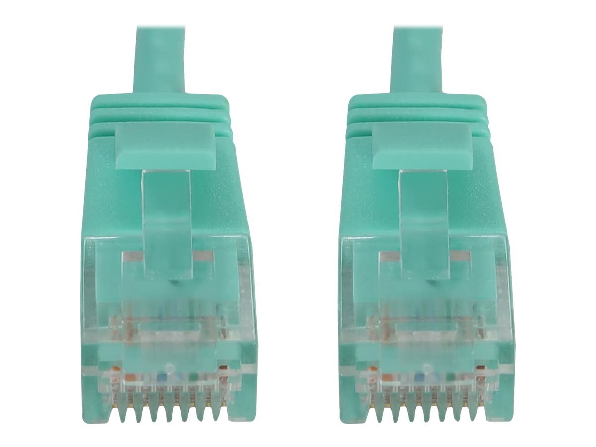 Tripp Lite Cat6a 10G Snagless Molded Slim UTP Ethernet Cable (RJ45 M/M), PoE, Aqua, 25 ft. (7.6 m) - network cable...
