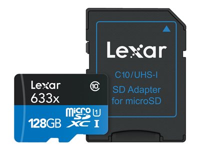 Lexar High Performance Flash memory card (SD adapter included) 128 GB UHS-I U1 / Class10 