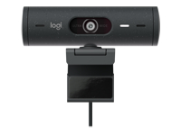 Logitech Brio 505 Full HD webcam with auto light correction, auto-framing, Show Mode, dual noise reduction mics, privacy shutter - Works with Microsoft Teams, Google Meet, Zoom - Graphite