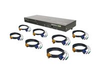 IOGEAR GCS1808KITP 8-Port VGA Combo KVM Switch with PS/2 Cables