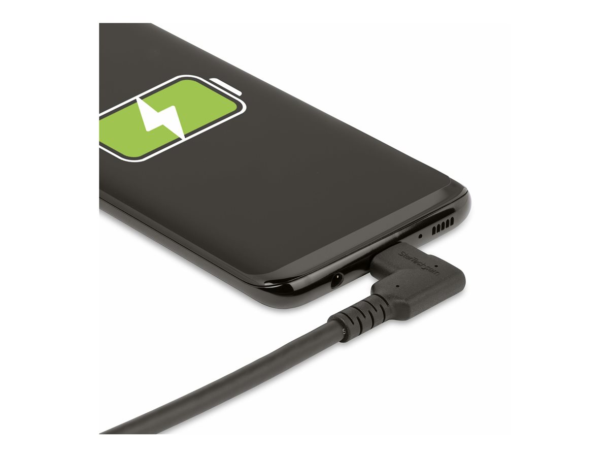 StarTech.com 1.6ft (50cm) Rugged Right Angle USB-C Cable, USB 3.2 Gen 2 (10 Gbps), USB C to C Data Transfer Cable, 4K 60Hz DP Alt Mode, 100W Power Delivery - 90 Degree USB-C Cable (RUSB31CC50CMBR) - USB kabel typ C - USB-C do USB-C - 50 cm – foto 8