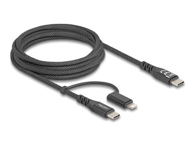 DELOCK USB2 in 1Kabel USB Type-C zu Type-C/Lightning 2m MFi Kabel