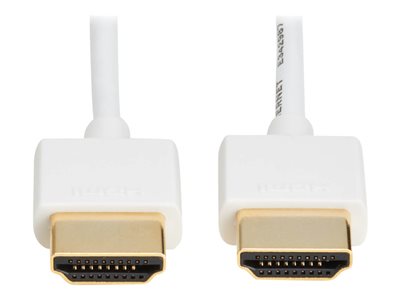 Eaton Tripp Lite Series Slim High-Speed HDMI Cable w Ethernet and Digital Video/Audio UHD 4K 60Hz MM White 6ft