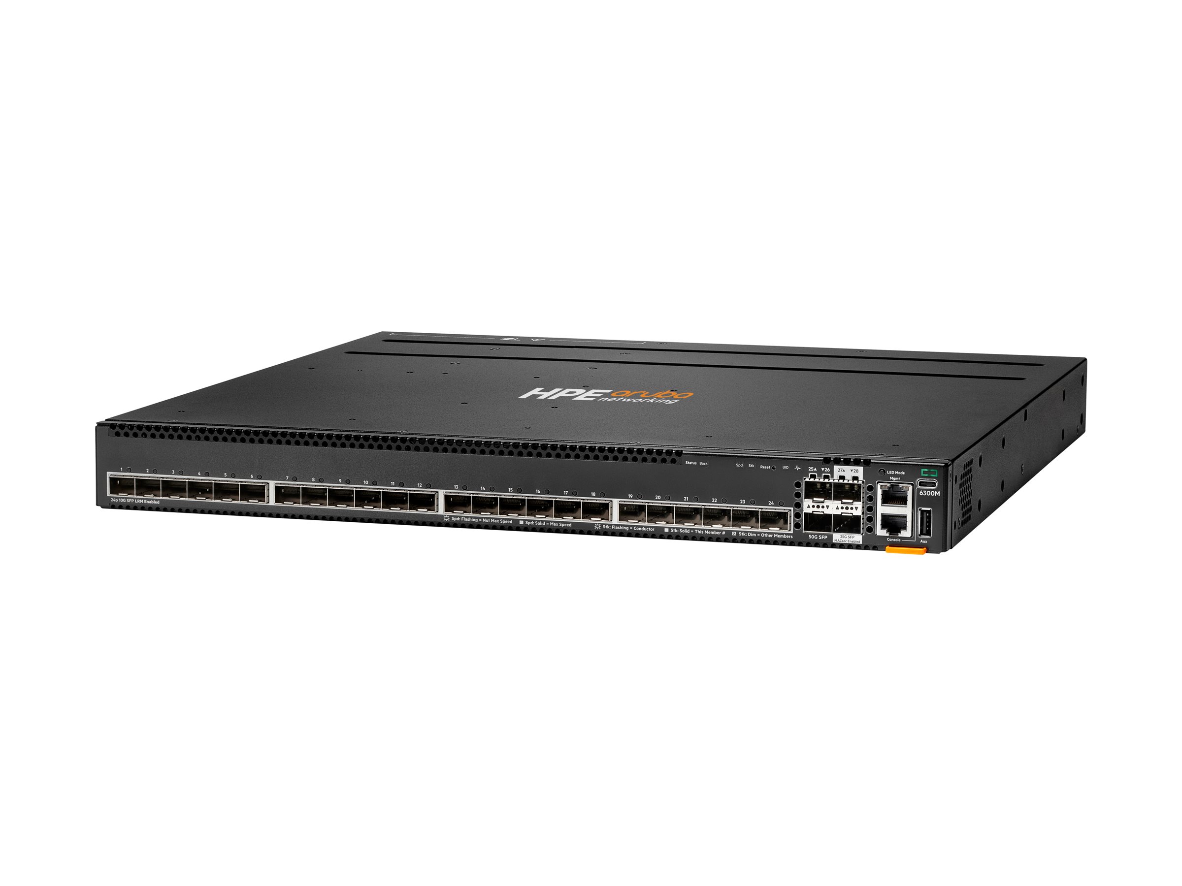 HPE Aruba 6300M 24p SFP+ LRM support and 2p 50G and 2p 25G MACsec Switch